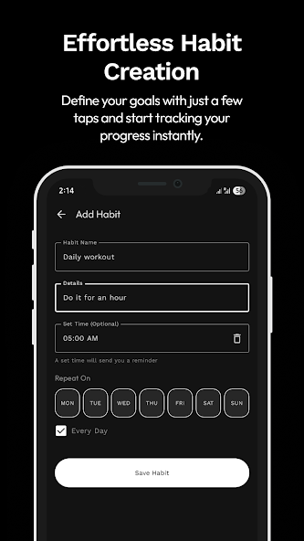 LoopLog main habit tracking screen