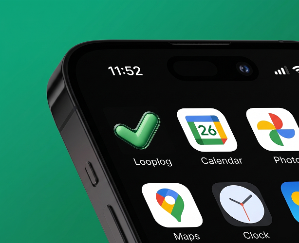 looplog app icon on a phone home screen